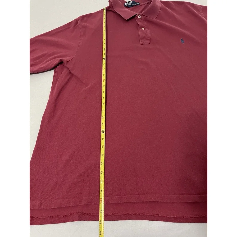 Polo Ralph Lauren Polo Mens Shirt 4XLT Red Short Sleeve‎ Collared Blue Pony